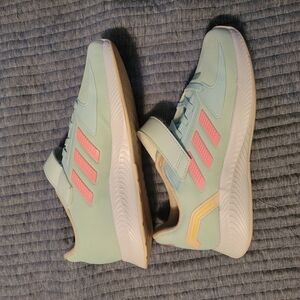 Adidas Girls Mint and Pink Sneakers
